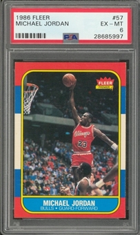 1986/87 Fleer #57 Michael Jordan Rookie Card – PSA EX-MT 6